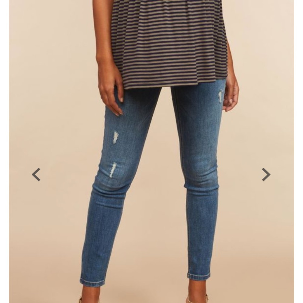 Indigo Blue Maternity Skinny Jeans Ankle Length XS